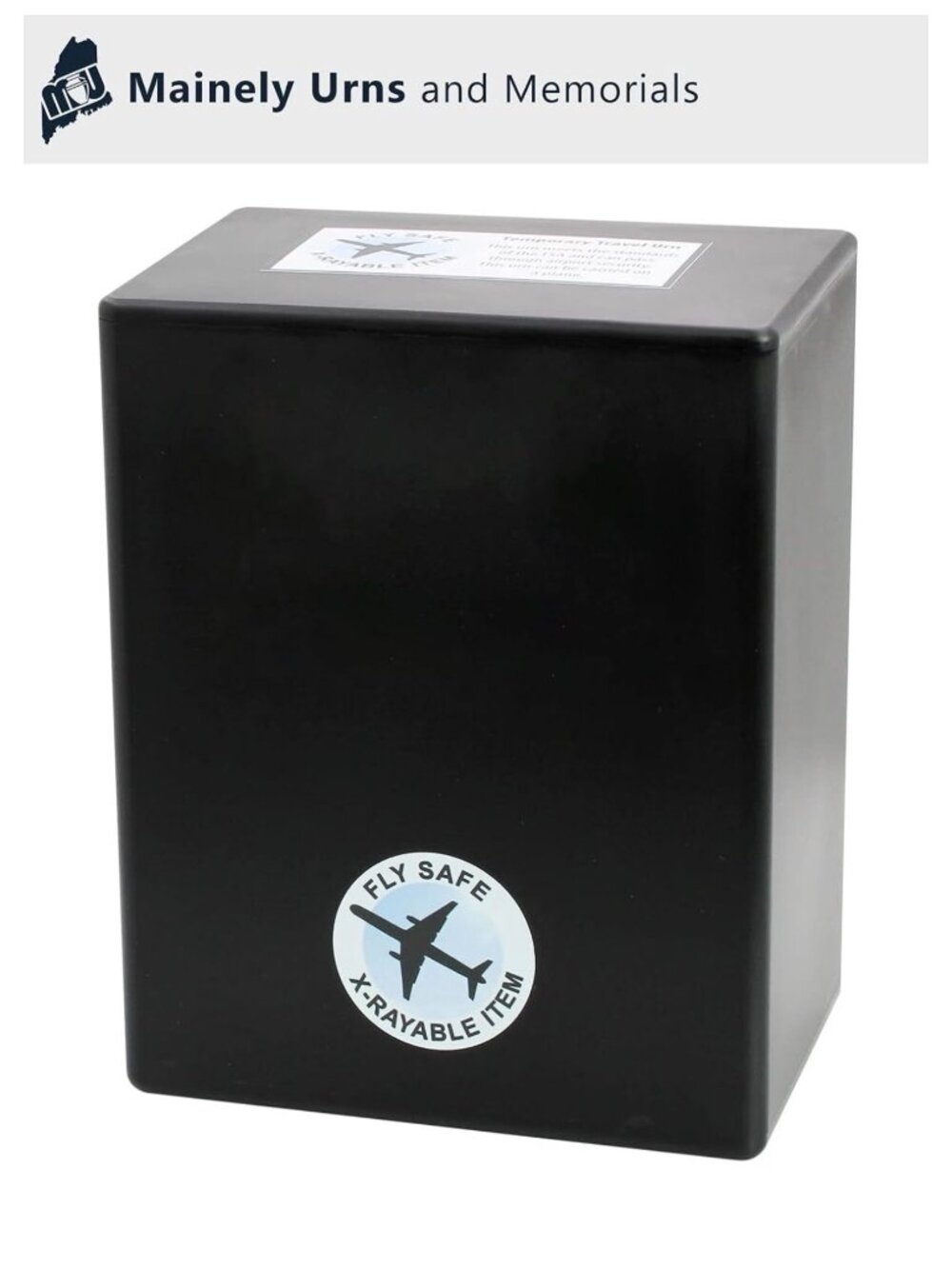 TSA-Approved Temporary Travel Urn For Cremated Remains 200 Cubic Inches Black Pl